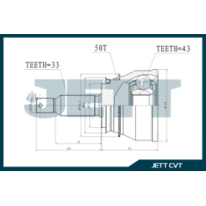 картинка ШРУС наружный V41-1048ABS MR528647 JETT от интернет-магазина "АВТОИМПЕРИЯ", 