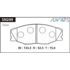 картинка Колодки дисковые AN-261/SN249/D2067/PF-1157  ADVICS от интернет-магазина "АВТОИМПЕРИЯ", 4562372068522