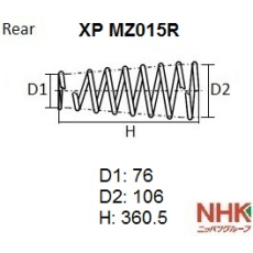картинка Пружина XP MZ015R  BONGO FRENDEE SGLR 4WD  S10K-28-011 / S10K28011 от интернет-магазина "АВТОИМПЕРИЯ", 