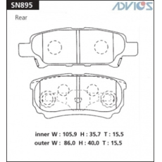 картинка Колодки дисковые AN-651/PF-3502/D6124-01/SN895 (ADVICS) от интернет-магазина "АВТОИМПЕРИЯ", 4562372071867