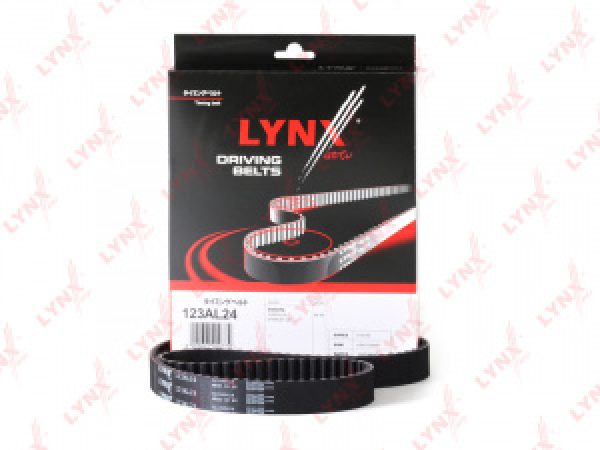 картинка Ремень ГРМ 123AL24/A387Y24MM   13568-19025  LYNX от интернет-магазина "АВТОИМПЕРИЯ", 4905601000779